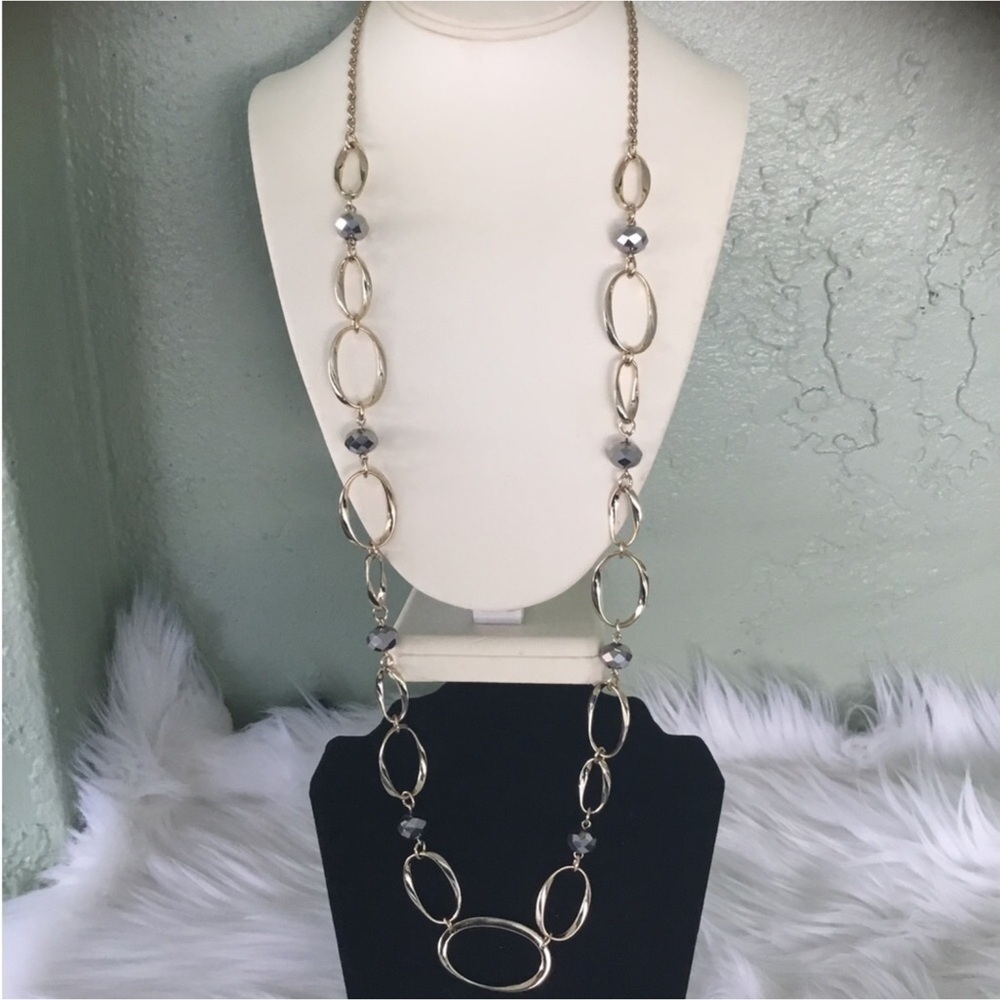 Avon Mirage Long Link Necklace Goldtone
